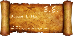 Blayer Erika névjegykártya